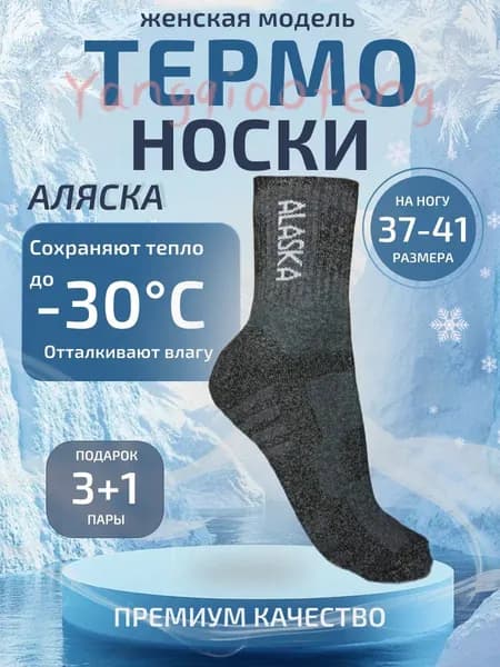 Носки мужские, женские Аляска, 4 пары