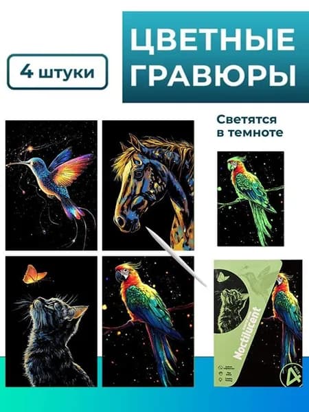 Бумага для рисования, 4 лист., шт