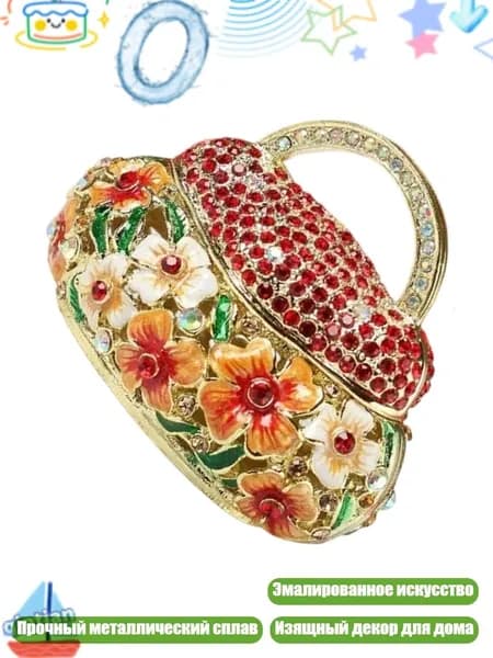 Шкатулка из китайской перегородчатой эмали, красный