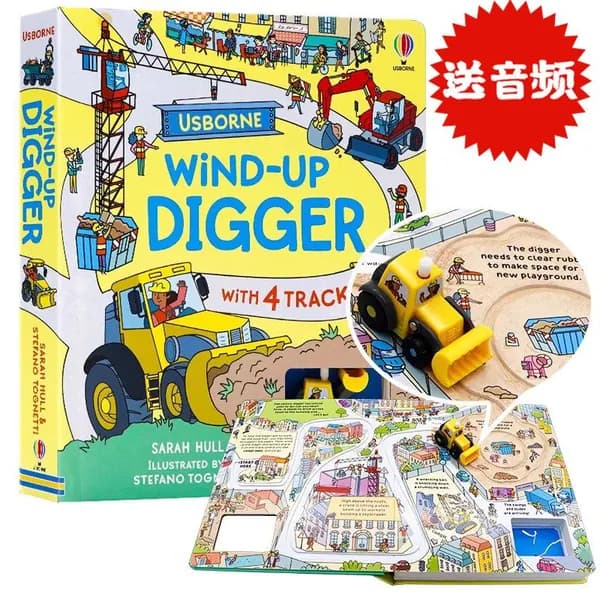 Печатная книга Usborne wind up bus train