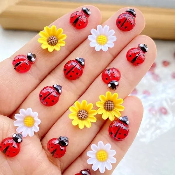 58pcs Мини / Цветы / Насекомые DIY маникюр