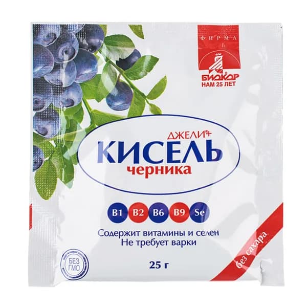 Кисель Джели+ черника 25 г. Биокор