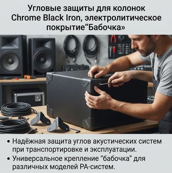 4 цельнометаллических прямоугольных динамика с черными углами