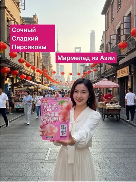 Мармелад Huifengyuan со вкусом персика 100г из Китая