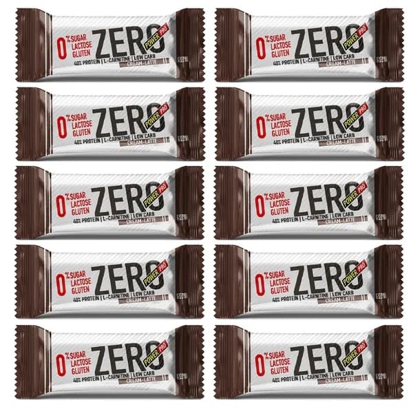 Протеиновый батончик 40% ZERO 10 шт 50 гр (Power Pro). Вкус: Кремовый латте