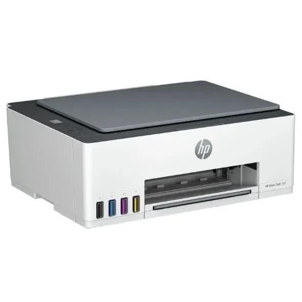 HP МФУ Струйное Smart Tank 580 (Русская версия) + Wi-Fi + Расширенный набор картриджей (3 черных контейнера) + Русское меню, белый, черный