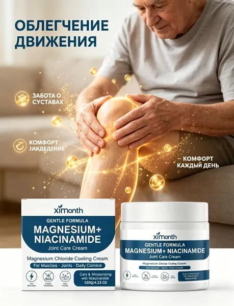 Крем для суставов с магнием и ниацинамидом охлаждающий уход 120 г обезболивающий