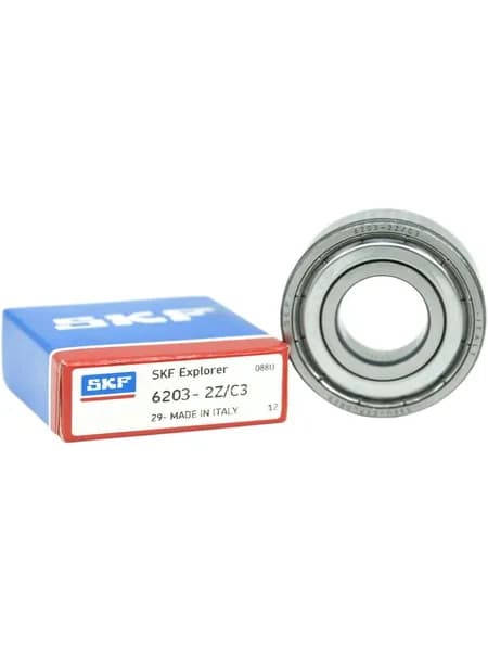 Подшипник 6203-2Z/C3 SKF (17x40x12) шариковый, высокооборотистый с тепловым зазором для генератора и роликов ГРМ, 1 шт.