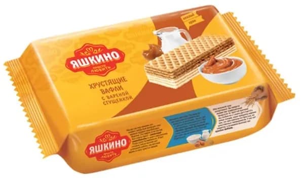 Вафли «Яшкино» с варёной сгущёнкой, 200г