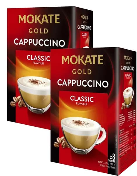 Кофейный напиток Mokate Gold Cappuccino Classic 100 гр. (8 пакетиков по 12,5 г). х 2 шт.