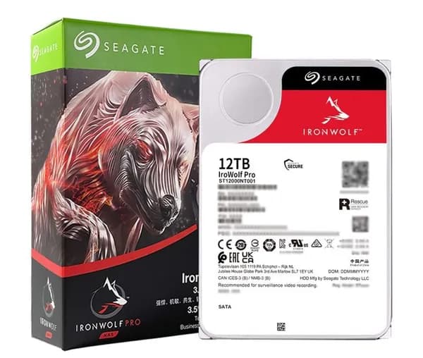 Жесткий диск Seagate IronWolf Pro 12 ТБ (ST12000NT001), SATA, для NAS и сетевых хранилищ с услугой Rescue