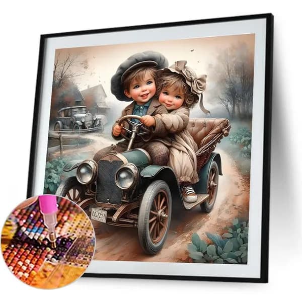 Диамантная картина Детский персонаж 40 40 см, 5D, из смолы