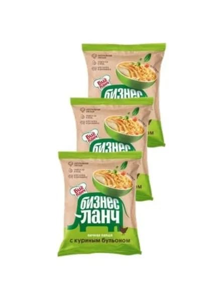 Лапша Бизнес Ланч яичная с куриным бульоном, 3шт по 60г