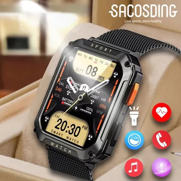 SACOSDING Смарт-часы, Черная сетка