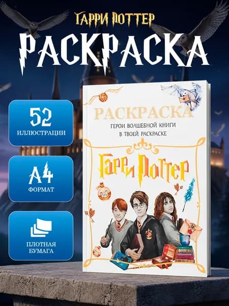 Раскраска, Гарри Поттер, Герои Волшебной Книги