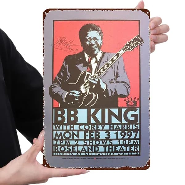 Металлическая картина прямоугольная 20 30 см с изображением B. B. King
