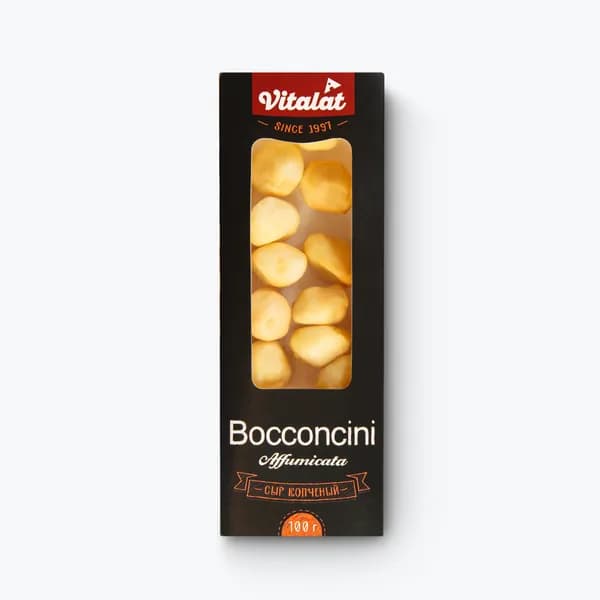 Сыр Боккончини 40%, 100 г, Vitalat, копченый