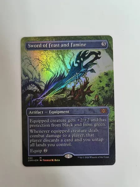 Магия сбора прокси-карт Высококачественные нефольговые Sword of Feast and Famine 2XM #364 foil