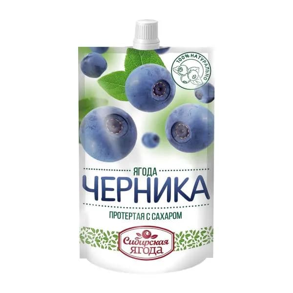 Черника Сибирская Ягода протертая с сахаром 280г