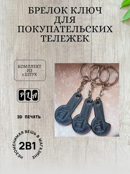 Ключ брелок для открытия покупательских тележек в супермаркете