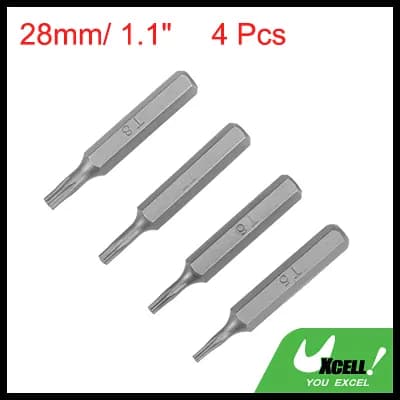 Набор бит Torx UXcell (T5, T6, T7, T8, 5/32 дюйма, 28мм, 4 шт) для шуруповерта
