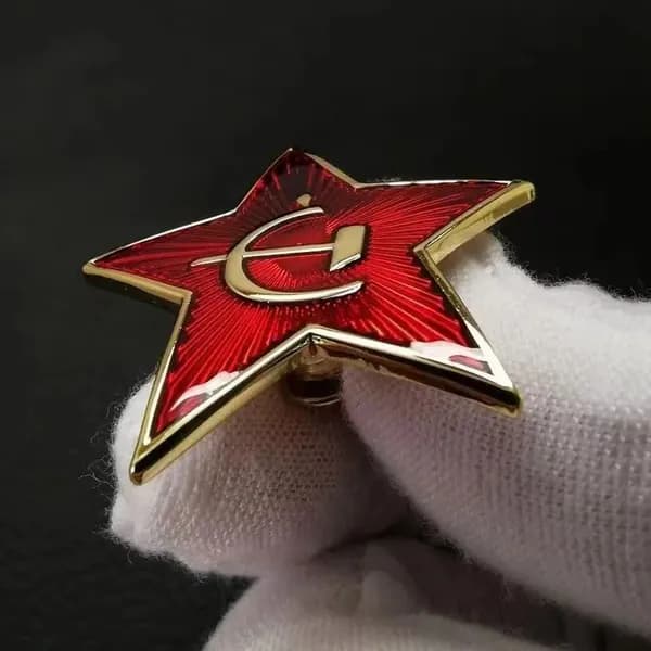 Советский значок Ленина ретро - Металлическая брошь СССР с серпом и молотом, Красная звезда, CCPR (Ленин, 5 звезд, винтаж)