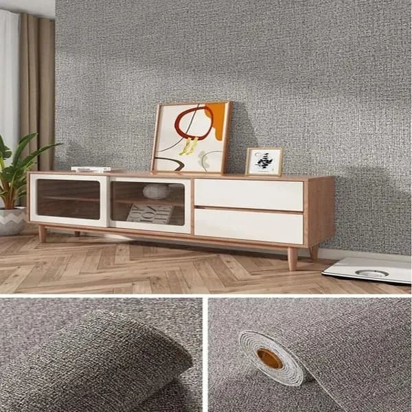 Самоклеящаяся 3D пенная ПВХ плитка лен чистый цвет 50см x 2.8/5м утолщенная настенная наклейка для ремонта и украшения дома