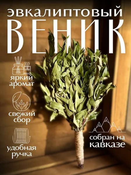 Веник для бани Эвкалиптовый, 1 шт.