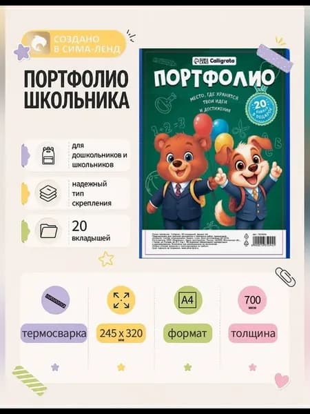Папка портфолио А4 20 файлов