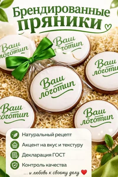 Корпоративные подарки. Брендированные пряники с логотипом