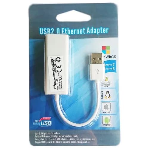 Сетевая карта POWERGATE PG-L10, MegaBit, USB 2.0, Ethernet.
