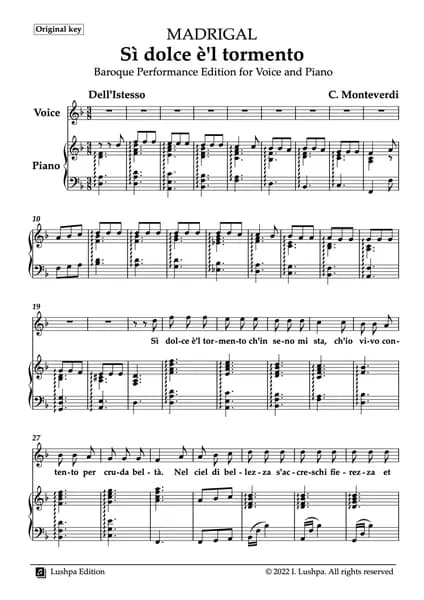 К. Монтеверди. Si dolce e'l tormento | Monteverdi Claudio