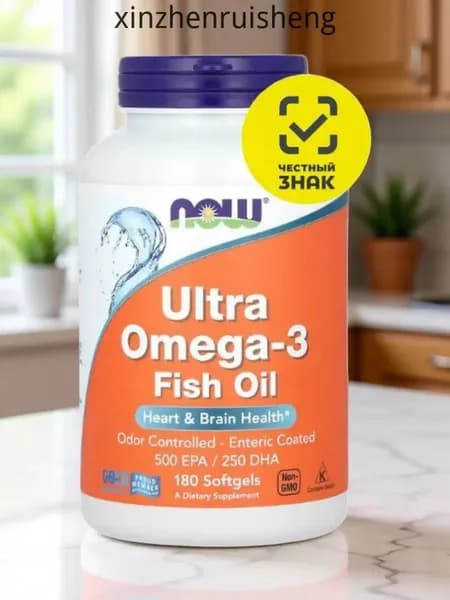 NOW Foods, Ultra Omega-3, рыбий жир с омега-3, 180 капсул