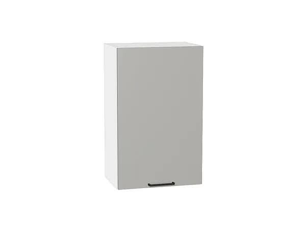 Шкаф верхний с 1-ой дверцей Флэт, цвет фасада Light Grey In 2S, цвет каркаса Белый, 716*450*318 мм (В*Ш*Г)