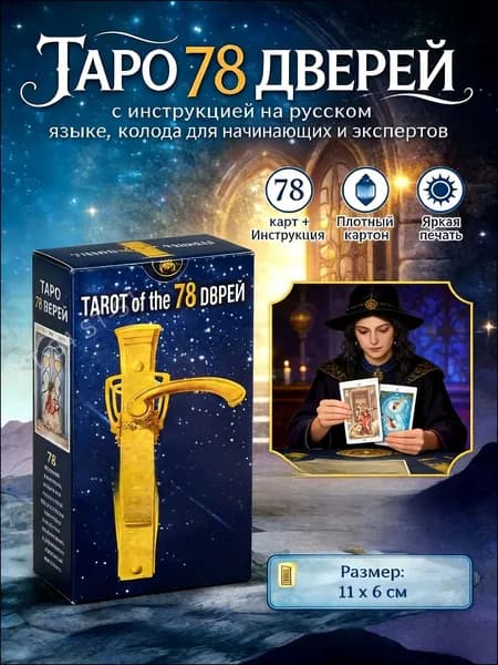 Метафорические Гадальные Карты Таро 78 Дверей 78 карт с инструкцией на русском от Аввалон-Ло Скарабео Классические универсальные сюжеты Уэйта / Таро 78 Дверей