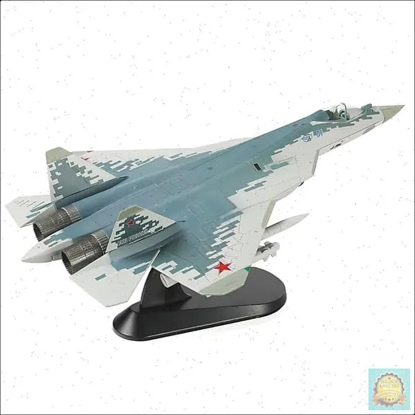 Модель самолета в сборе, 1 / 72 SU-57 Модель самолета с дисплейным стендом Военный стелс SU57 Plane Model Collection Подарок для взрослых