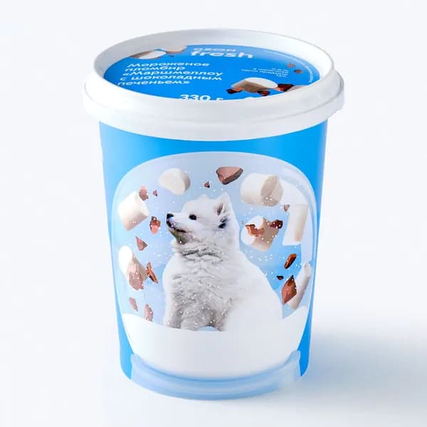 Пломбир Маршмеллоу с шоколадным печеньем 330 г, Ozon fresh