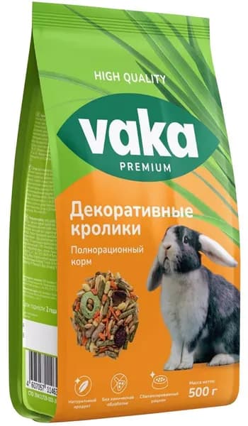 VAKA PREMIUM HIGH QUALITY корм для декоративных кроликов (500 гр)