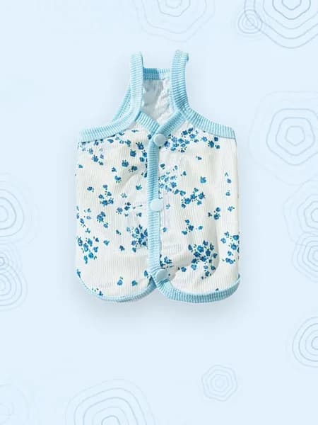Собачья хлопковая жилетка, Синий - XL