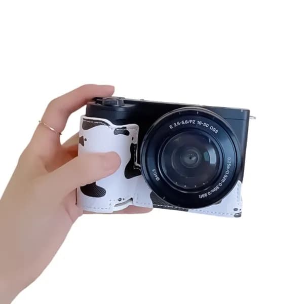 (1шт) Подходит для базового кожаного чехла Sony ZVE10 II защитный половинный комплект-рисунок коровы