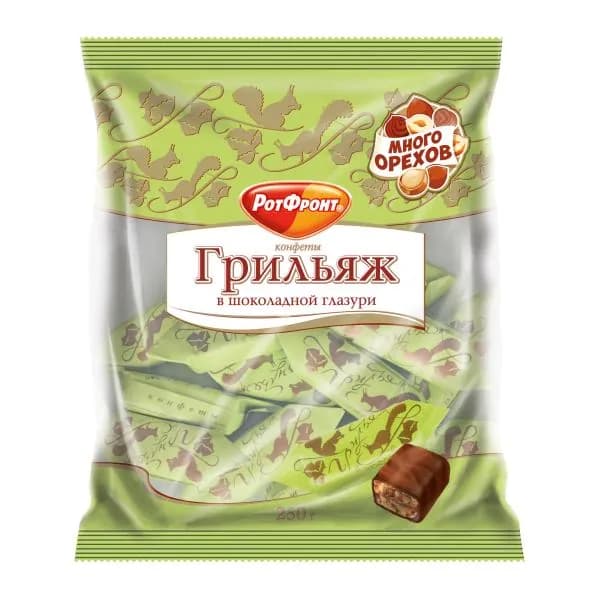 Конфеты Рот фронт Грильяж в шоколаде 200г