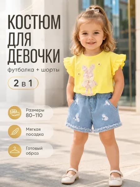Костюм летний с шортами для девочки
