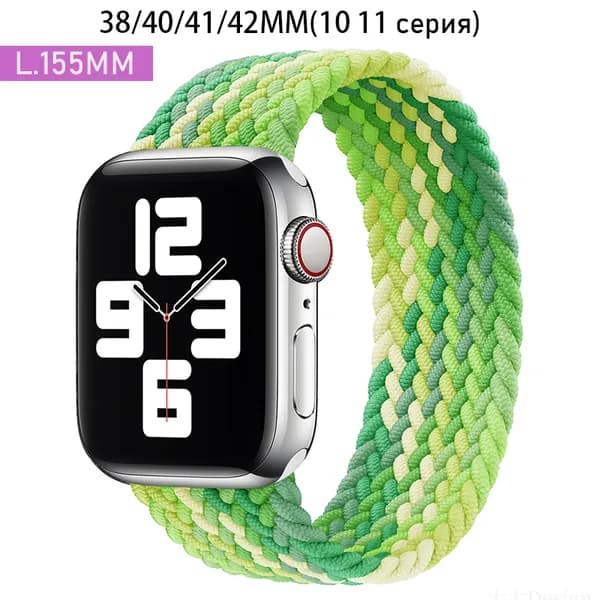 Нейлоновый ремешок для Apple Watch 42 мм(S10)/38/40/41mm, размер L series 1 2 3 4 5 6 7 8 9/SE(для эпл вотч),Эластичный плетеный браслет