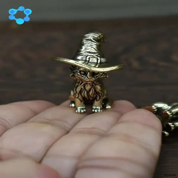 Магическая кошка латунная статуэтка, статуэтка животных, праздничный подарок