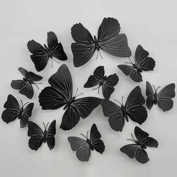 Наклейки на стену для декора дома интерьерные бабочки 3D,12шт