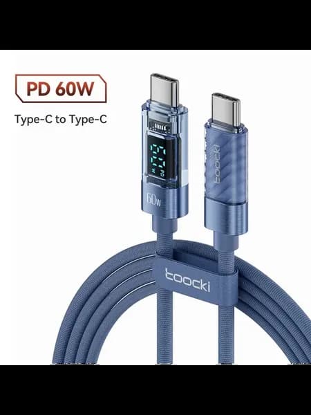 Кабель Toocki Type-C - Type-C, длина 1-2 м, цвет в ассортиме