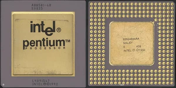 Ретро-процессор Intel Pentium A80501-60 SX835