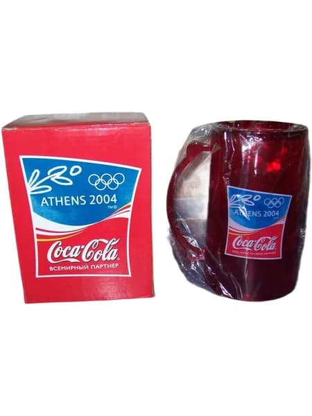 Винтаж COCA-COLA .Коллекционный Пластиковый Бокал / Стакан - Замораживающая Олимпийская Кружка от КОКА-КОЛА. XXVIII летние Олимпийские игры 2004 года в Греции.
