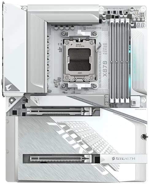 Материнская плата GIGABYTE AM5, ATX, DDR5, X870 AORUS STEALTH ICE