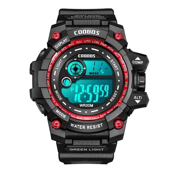 Красные наручные часы COOBOS Tactics sports